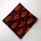 RED on BLACK - BLOCK PRINT Tribal - Pure Cotton Pocket Square Handkerchief Hanky - Men Women Unisex - 12"
